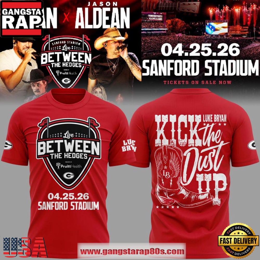 Luke Bryan x Jason Aldean Between The Hedges Live 2026 Red T-Shirt