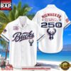 Milwaukee Bucks Hawaiian Shirt USA Flag 250 Years of Freedom Anniversary 1776-2026