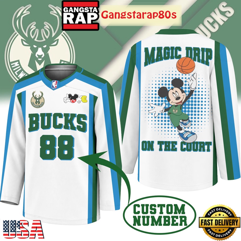 Milwaukee Bucks Premium NBA Magic Drip Long Jersey