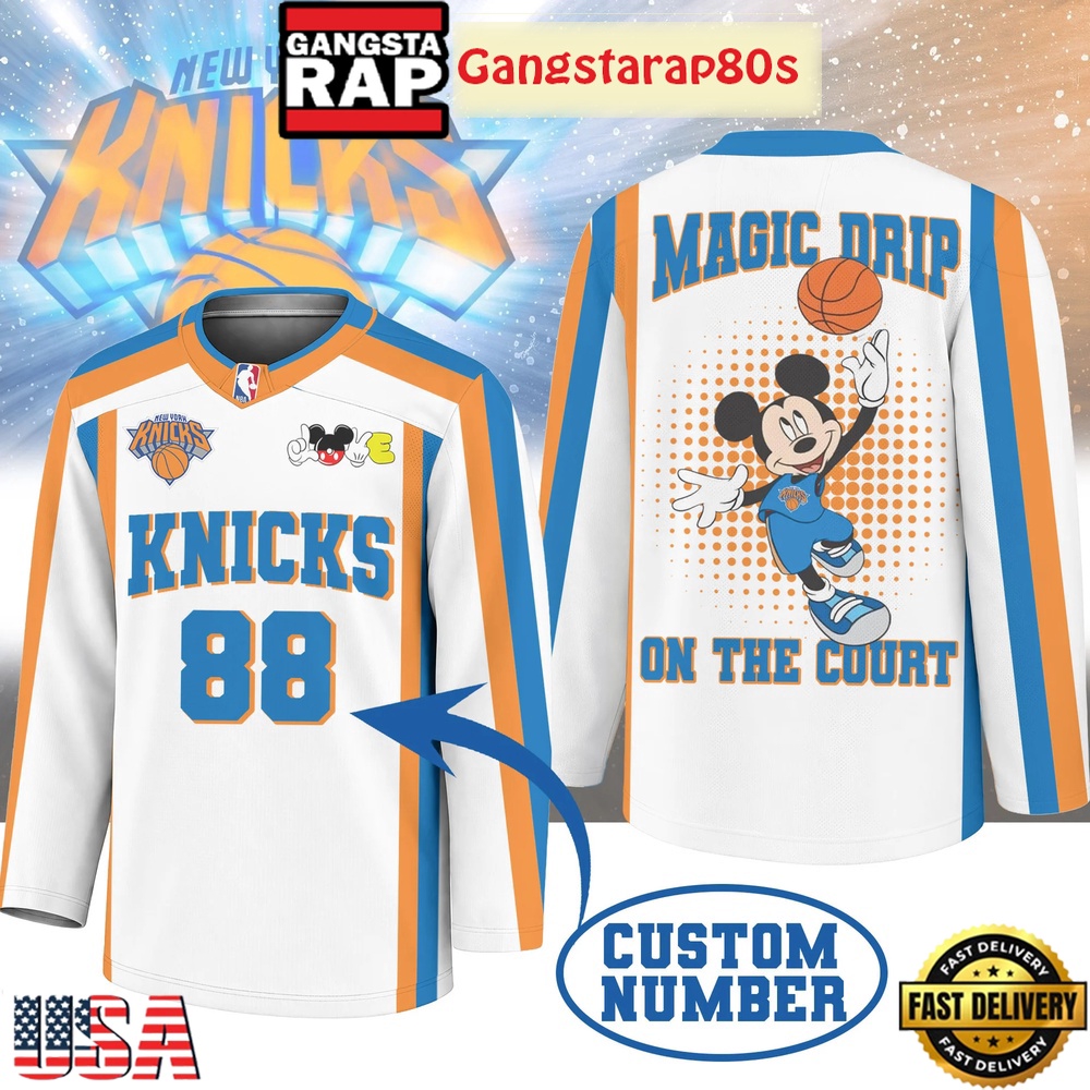 New York Knicks Premium NBA Magic Drip Long Jersey