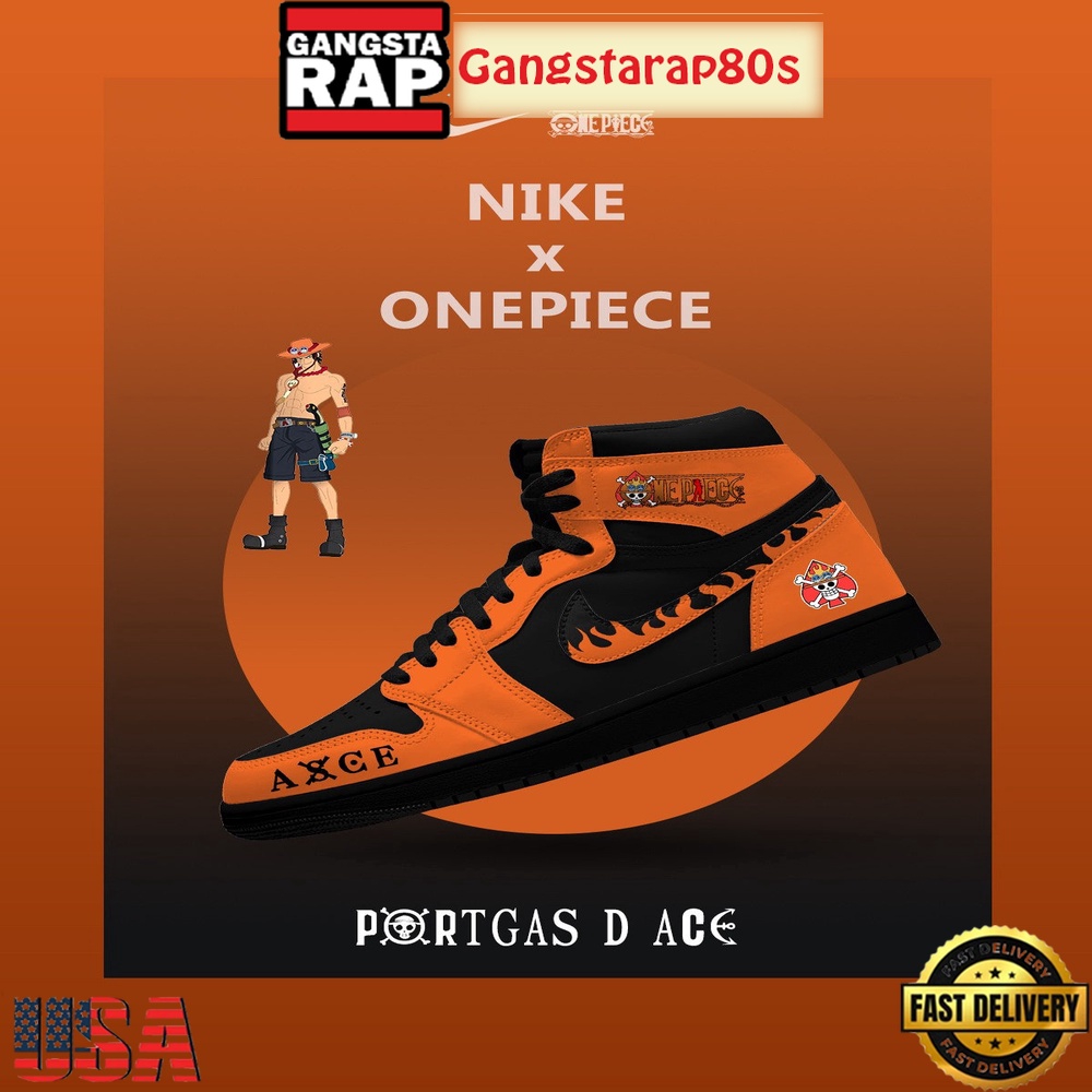 One Piece Portgas D Ace V.2 Nike Air Jordan 1 High-Top Shoes