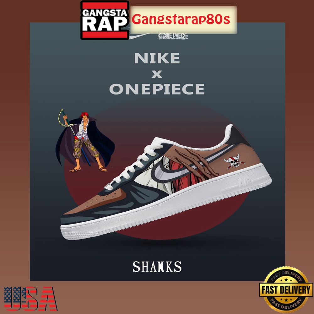 One Piece Shanks Nike Air Force 1 Sneakers Shoes