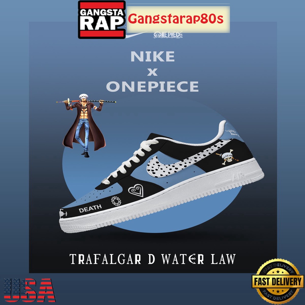 One Piece Trafalgar D. Water Law V.1 Nike Air Force 1 Sneakers Shoes