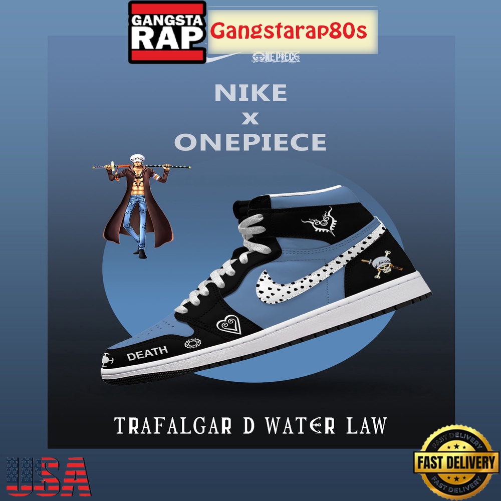 One Piece Trafalgar D. Water Law V.1 Nike Air Jordan 1 High-Top Shoes