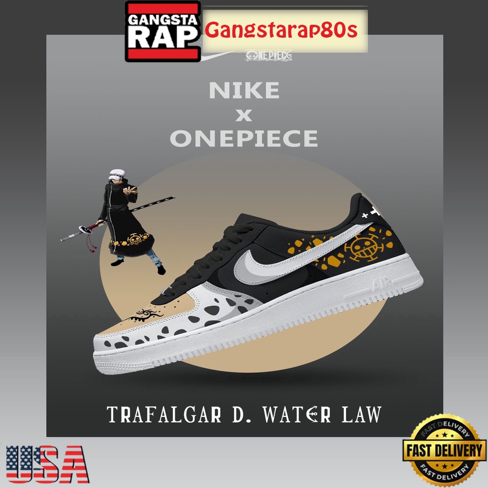 One Piece Trafalgar D. Water Law V.2 Nike Air Force 1 Sneakers Shoes