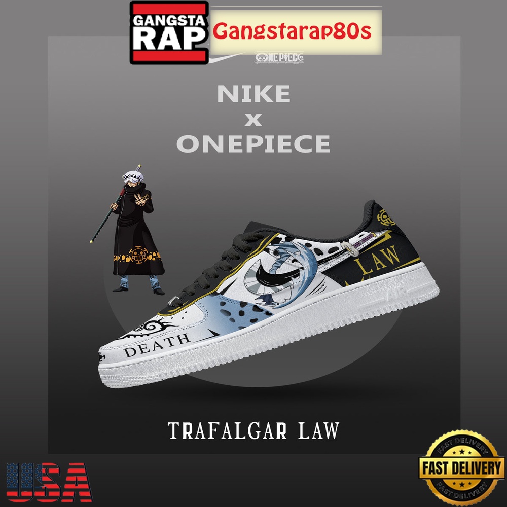 One Piece Trafalgar D. Water Law V.4 Nike Air Force 1 Sneakers Shoes