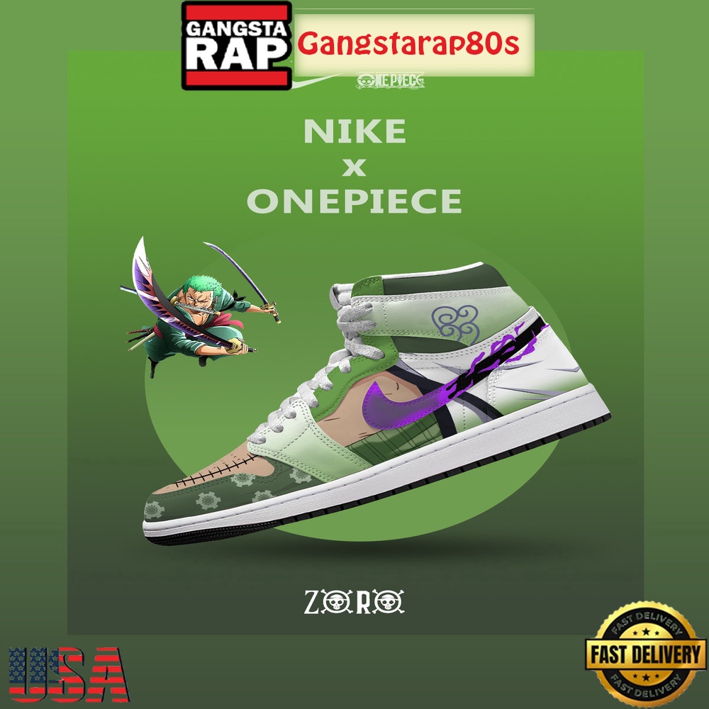 One Piece Zoro V.2 Nike Air Jordan 1 High-Top Shoes