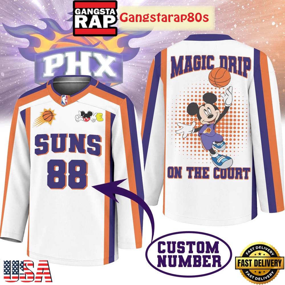 Phoenix Suns Premium NBA Magic Drip Long Jersey