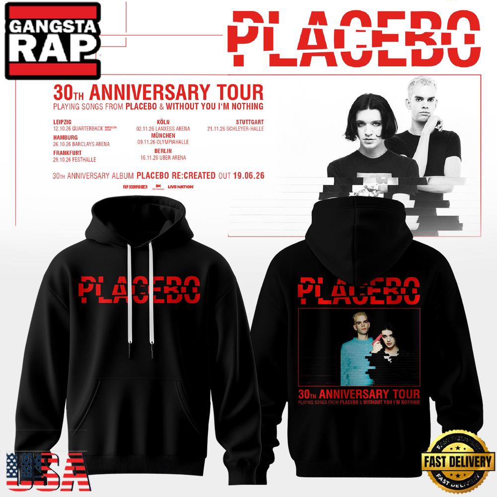 Placebo 30th Anniversary Tour Black Pullover Hoodie