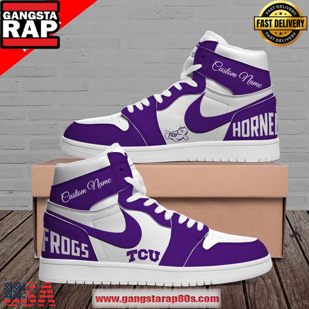 TCU Custom Name Nike Air Force 1 Sneakers Shoes