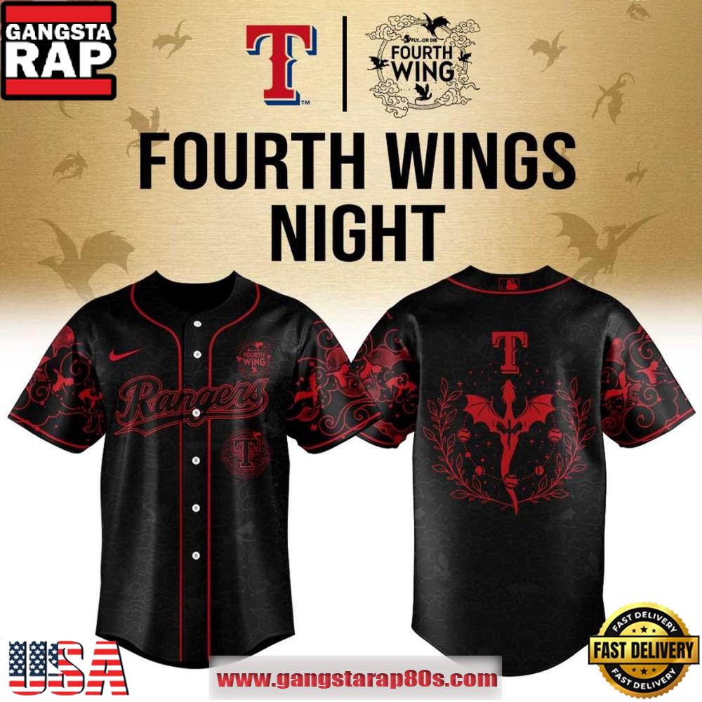 Texas Rangers x Fourth Wings Night 2026 New Design Baseball Jersey