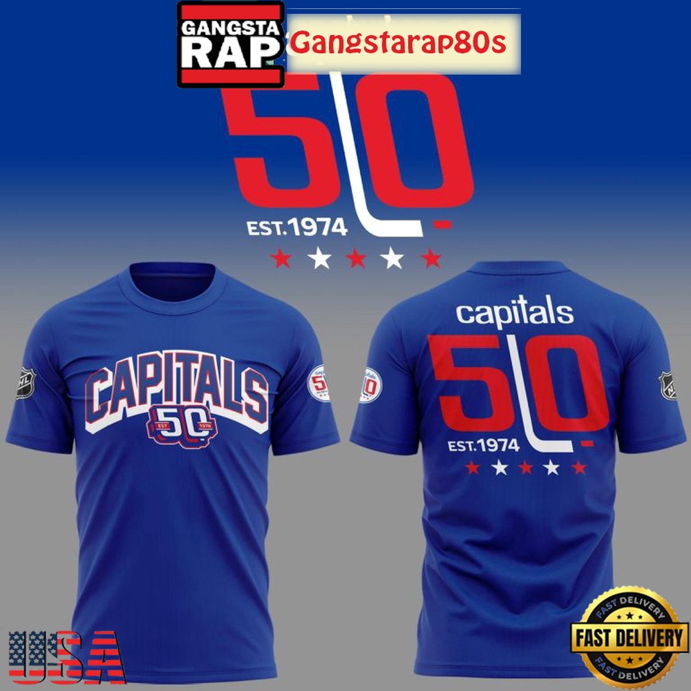 Washington Capitals Hockey 50 Years Since 1974 Unisex T-Shirt
