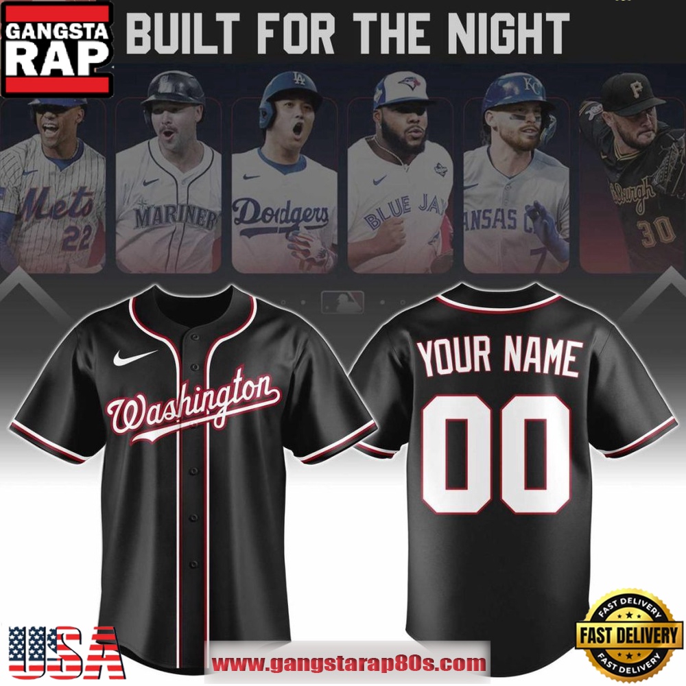 Washington Nationals 2026 Fashion Black Out Replica Custom Baseball Jersey