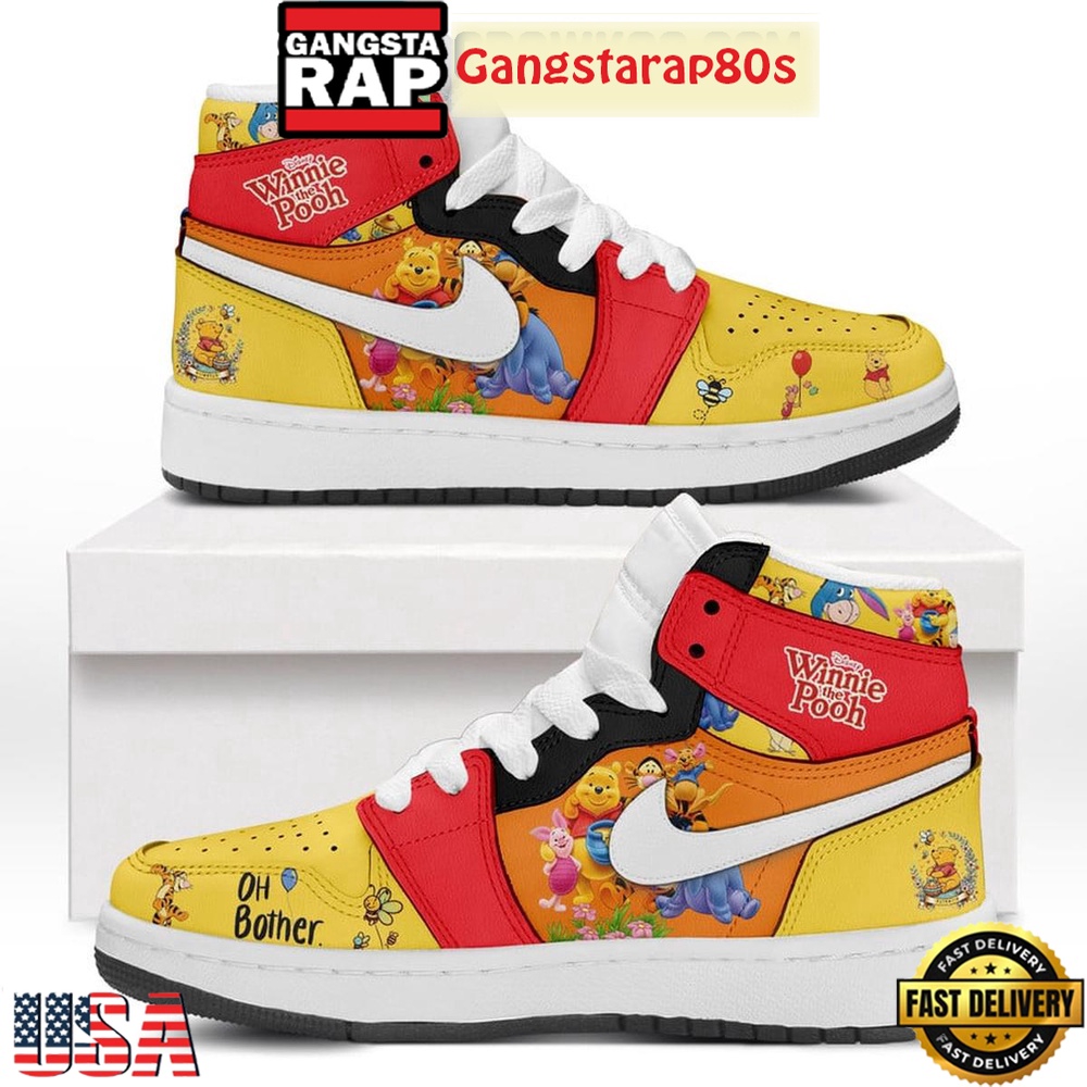 Winnie The Pooh And Friends Tigger Eeyore Piglet Honey Nike Air Jordan 1 Sneakers Shoes