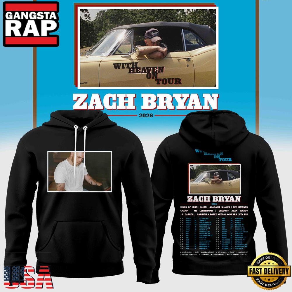 Zach Bryan With Heaven On Tour 2026 Premium Graphic Hoodie
