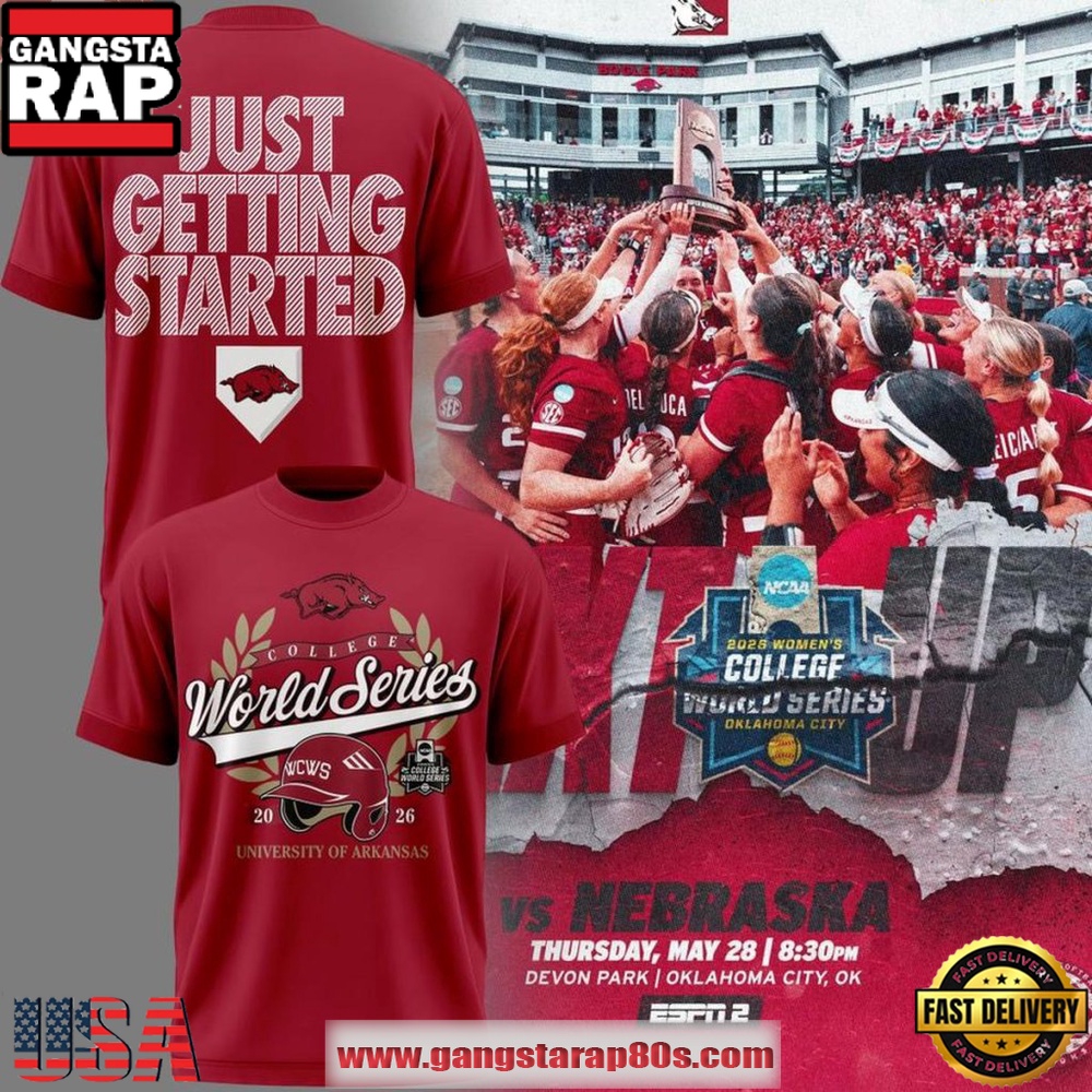 Arkansas Razorbacks Softball 2026 Women’s College World Series Red T-Shirt Arkansas Razorbacks Softball 2026 Women’s College World Series Red T-Shirt