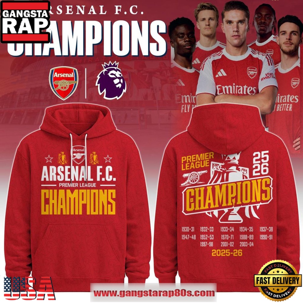 Arsenal FC 14x Premier League Champions 25-26 Special Hoodie
