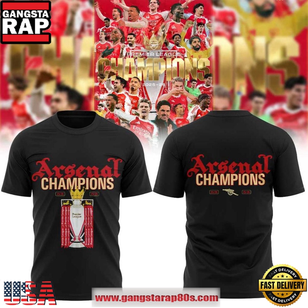Arsenal FC Premier League Champions 2026 Special Edition T-Shirt Arsenal FC Premier League Champions 2026 Special Edition T-Shirt