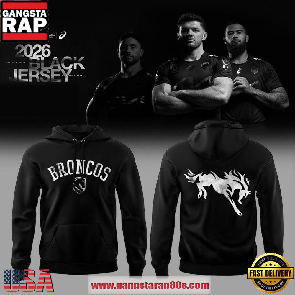 Brisbane Broncos Back In Black Horse 2026 Unisex Hoodie Brisbane Broncos Back In Black Horse 2026 Unisex Hoodie