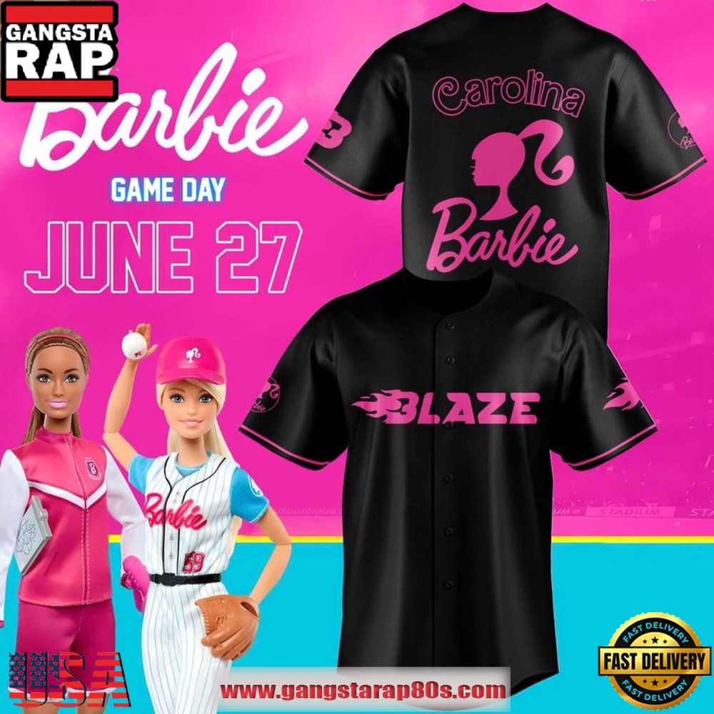 Carolina Blaze x Barbie Day 2026 Baseball Jersey Shirt Carolina Blaze x Barbie Day 2026 Baseball Jersey Shirt