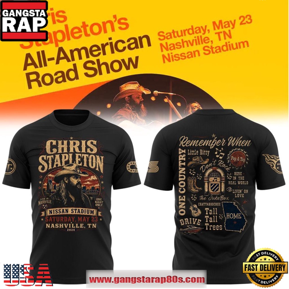 Chris Stapleton All-American Road Show 2026 Live in Nashville T-Shirt Chris Stapleton All-American Road Show 2026 Live in Nashville T-Shirt