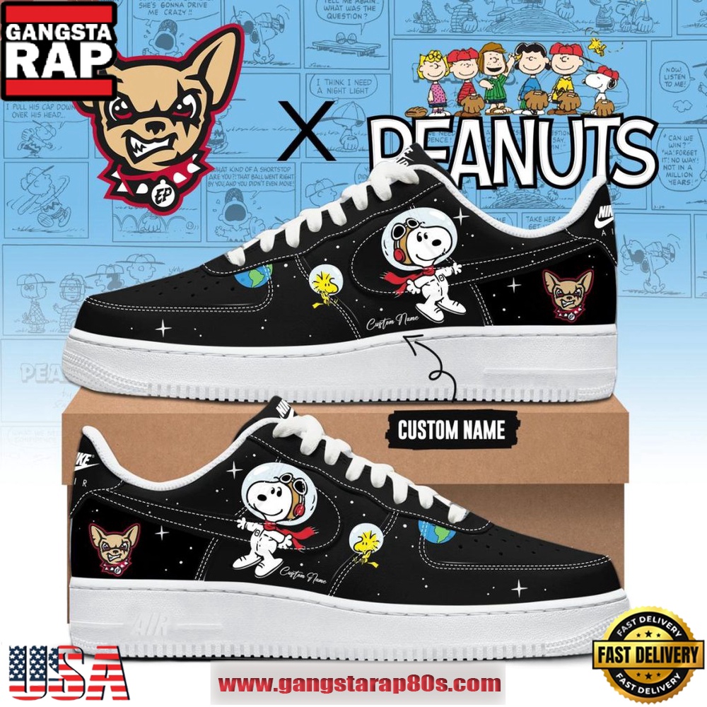 El Paso Chihuahuas x Peanuts Night 2026 Custom Name Air Force 1 Sneakers Shoes El Paso Chihuahuas x Peanuts Night 2026 Custom Name Air Force 1 Sneakers Shoes