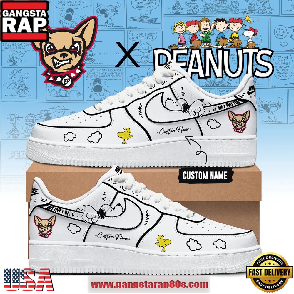 El Paso Chihuahuas x Peanuts Night 2026 Custom Nike Air Force 1 Fashions Shoes El Paso Chihuahuas x Peanuts Night 2026 Custom Nike Air Force 1 Fashions Shoes
