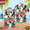 Farm Hawaiian Shirt, Black Baldy Cattle Hibucis Flower Pattern 3D Hawaiian Shirt, Cow Hawaiian Shirt