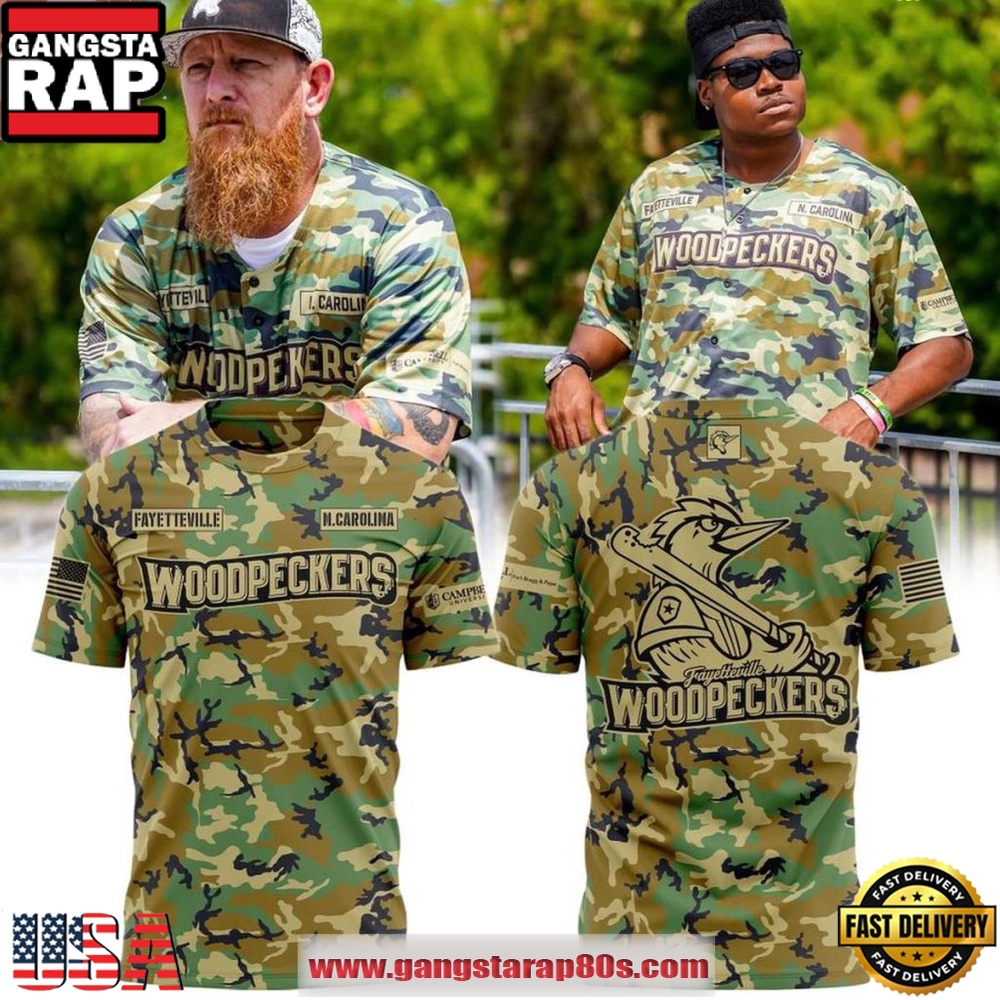 Fayetteville Woodpeckers Military Appreciation 2026 Camo Hoodie 3D Shirt