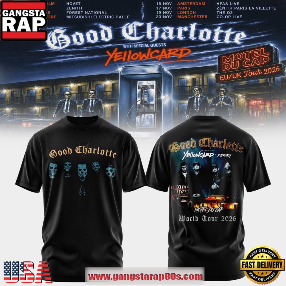 Good Charlotte Motel Du Cap Pop Punk Tour 2026 T Shirt