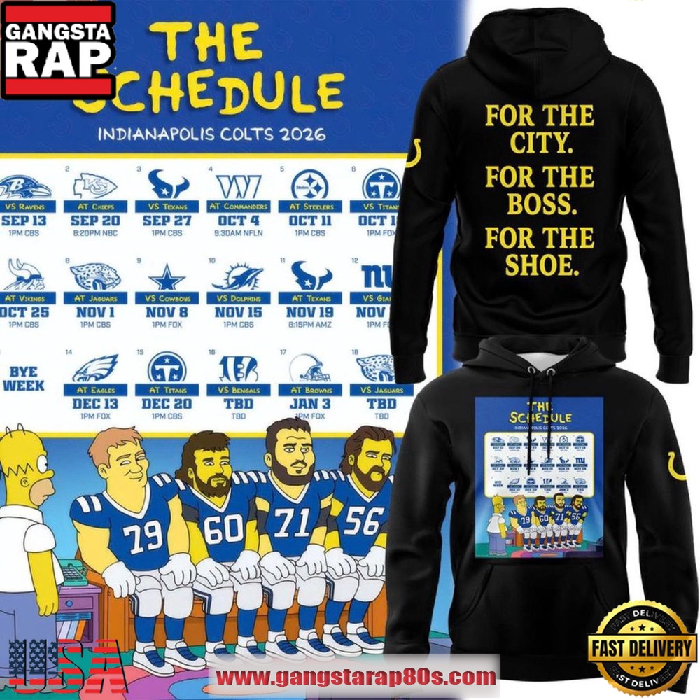 Indianapolis Colts x The Simpsons 2026 The Schedule Unisex Hoodie