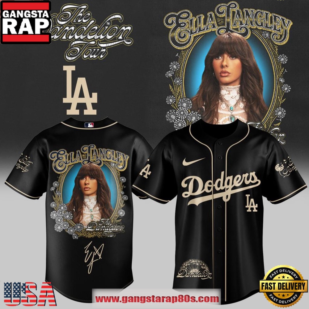 Los Angeles Dodgers x Ella Langley The Dandelion Tour 2026 Black Baseball Jersey