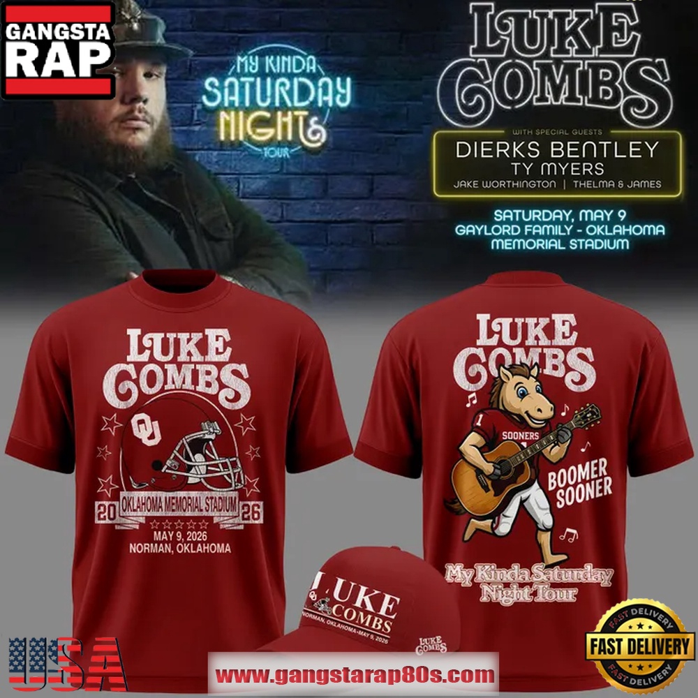 Luke Combs x Oklahoma Sooners My Kinda Saturday Night Tour 2026 T-Shirt