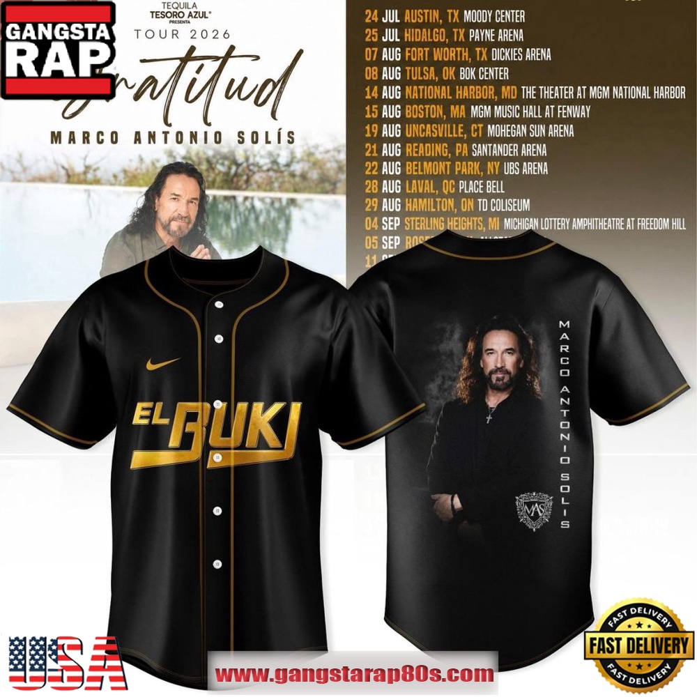 Marco Antonio Sol?s Gratitud Tour 2026 New Design Baseball Jersey