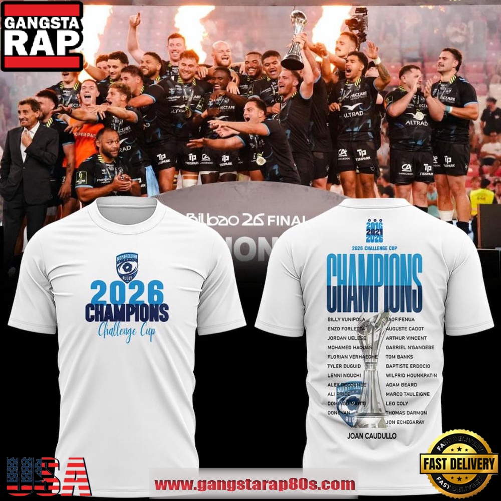 Montpellier H?rault Rugby Challenge Cup 2026 Trophy Special Edition T-Shirt Montpellier H?rault Rugby Challenge Cup 2026 Trophy Special Edition T-Shirt