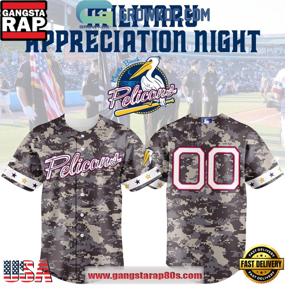 Myrtle Beach Pelicans 2026 Military Appreciation Night Custom Baseball Jersey
