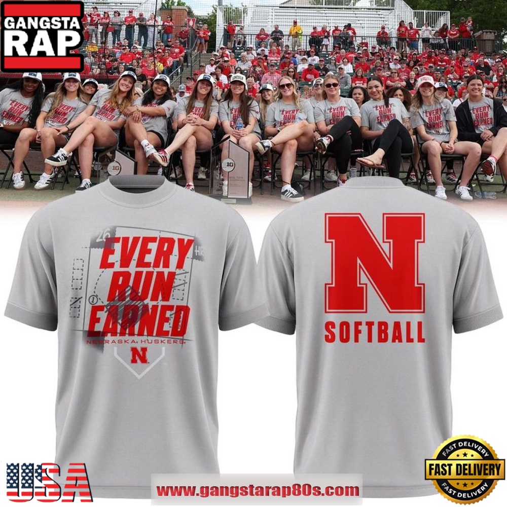 Nebraska Huskers Softball 2026 Every Run Earned Limited Edition T-Shirt Nebraska Huskers Softball 2026 Every Run Earned Limited Edition T-Shirt