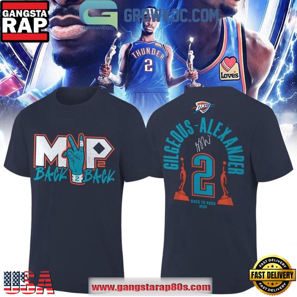 OKC Thunder 2026 MVP Shai Back To Back 3D Shirt