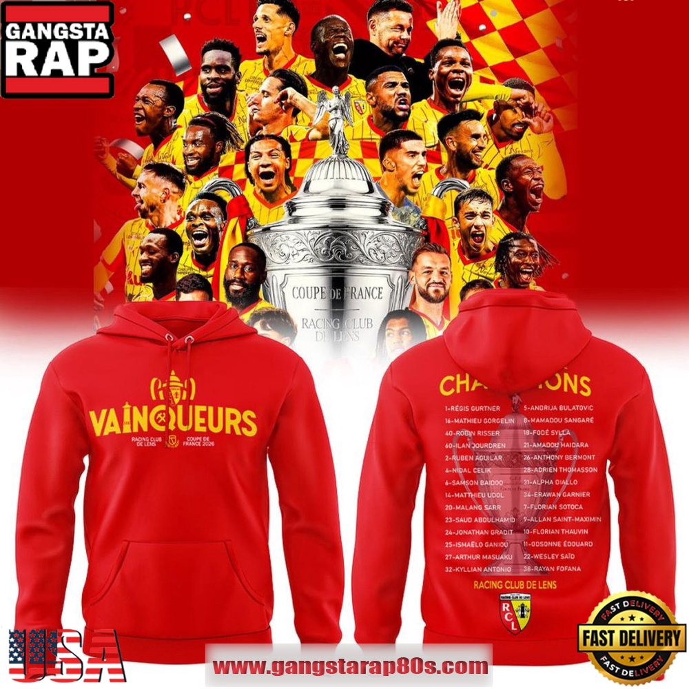 Racing Club de Lens 2025-26 Coupe de France Champions Trophy New Design Hoodie Racing Club de Lens 2025-26 Coupe de France Champions Trophy New Design Hoodie