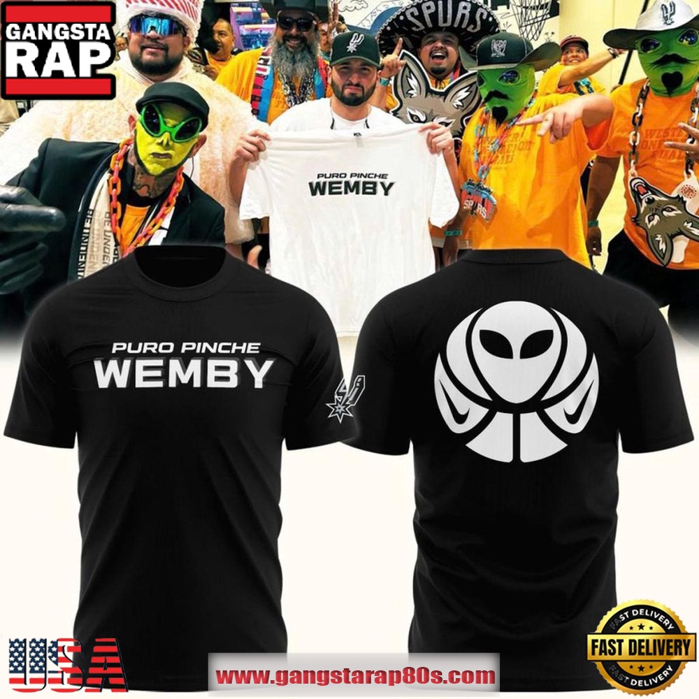 San Antonio Spurs 2026 Puro Pinche WEMBY Black Shirt San Antonio Spurs 2026 Puro Pinche WEMBY Black Shirt