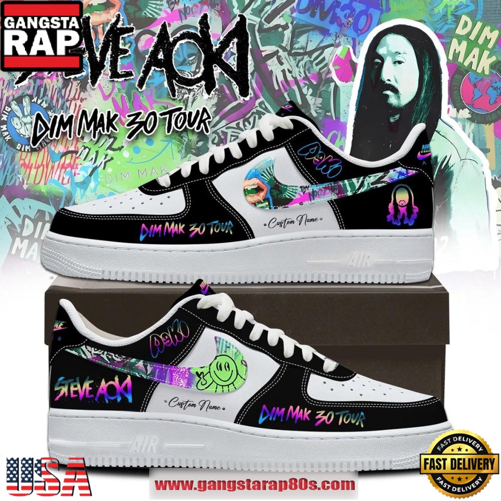 Steve Aoki Dim Mak 30 Tour 2026 Custom Nike Air Force 1 Sneakers Shoes