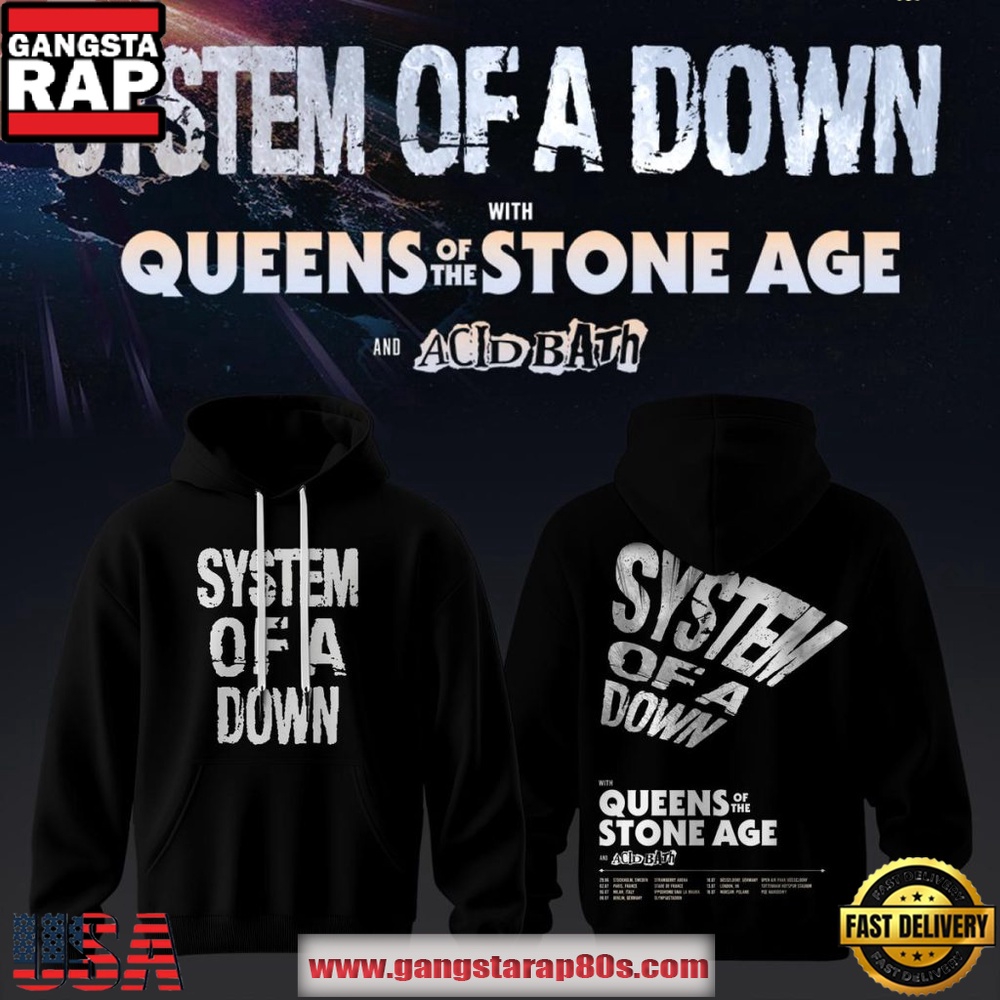 System of a Down UK & EU Tour 2026 Black Unisex Hoodie