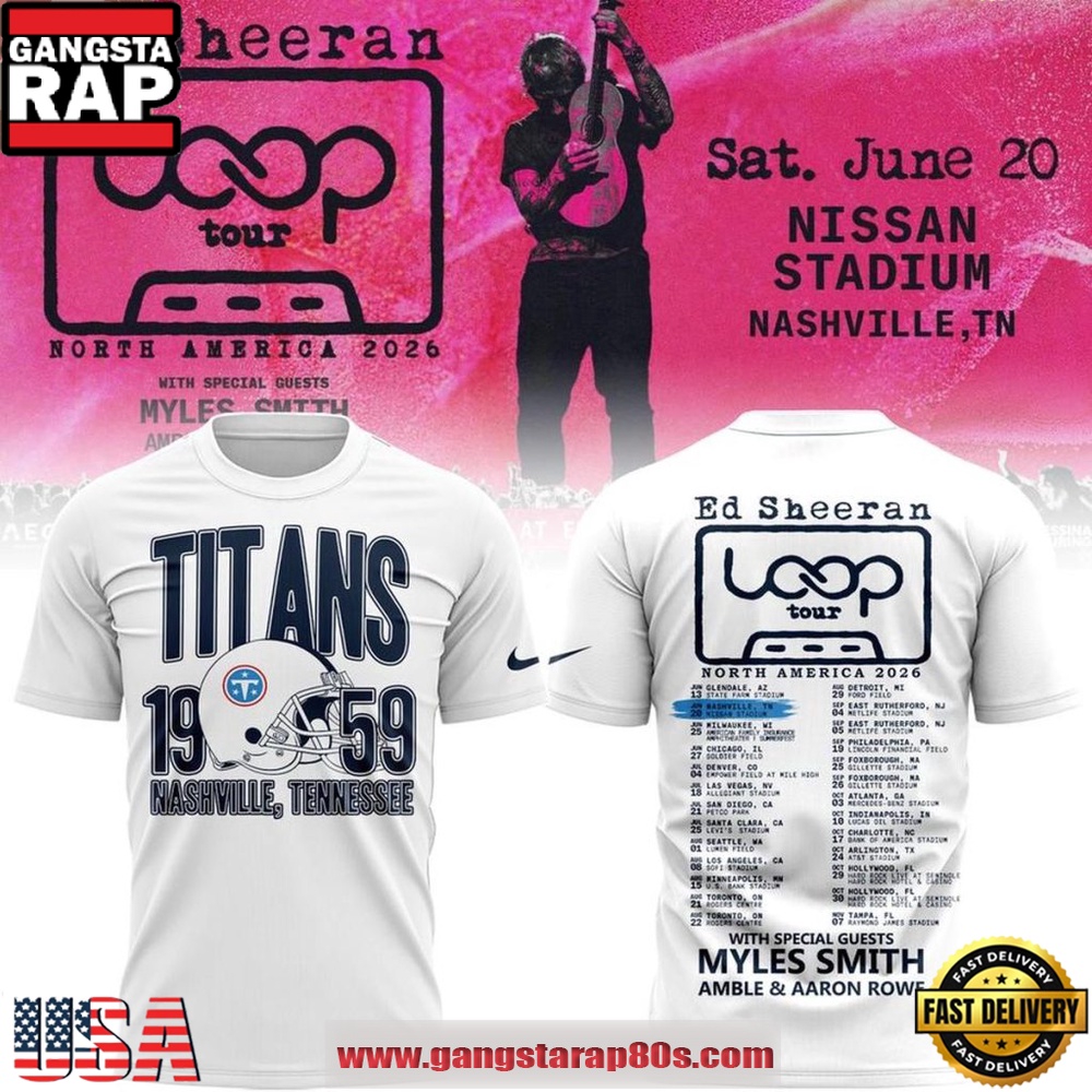 Tennessee Titans x Ed Sheeran Loop Tour 2026 3D Shirt