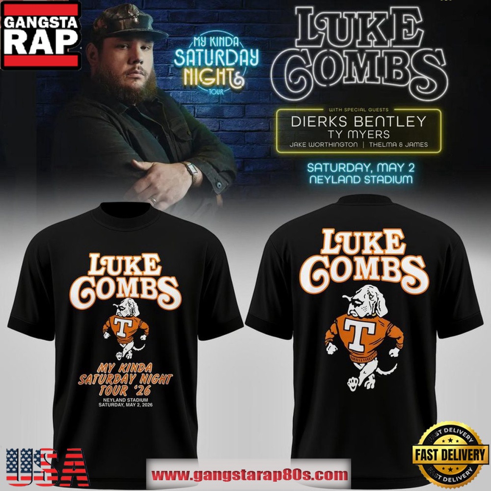 Tennessee Volunteers x Luke Combs My Kinda Saturday Night Tour New 2026 T-Shirt Tennessee Volunteers x Luke Combs My Kinda Saturday Night Tour New 2026 T-Shirt