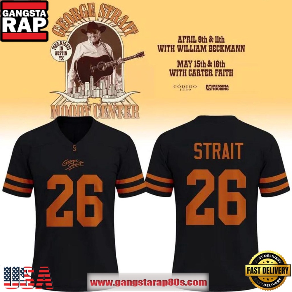Texas Longhorns George Strait Tour Collector Guide for Fans and Enthusiasts 6 Texas Longhorns x George Strait Tour 2026 Black Football Jersey