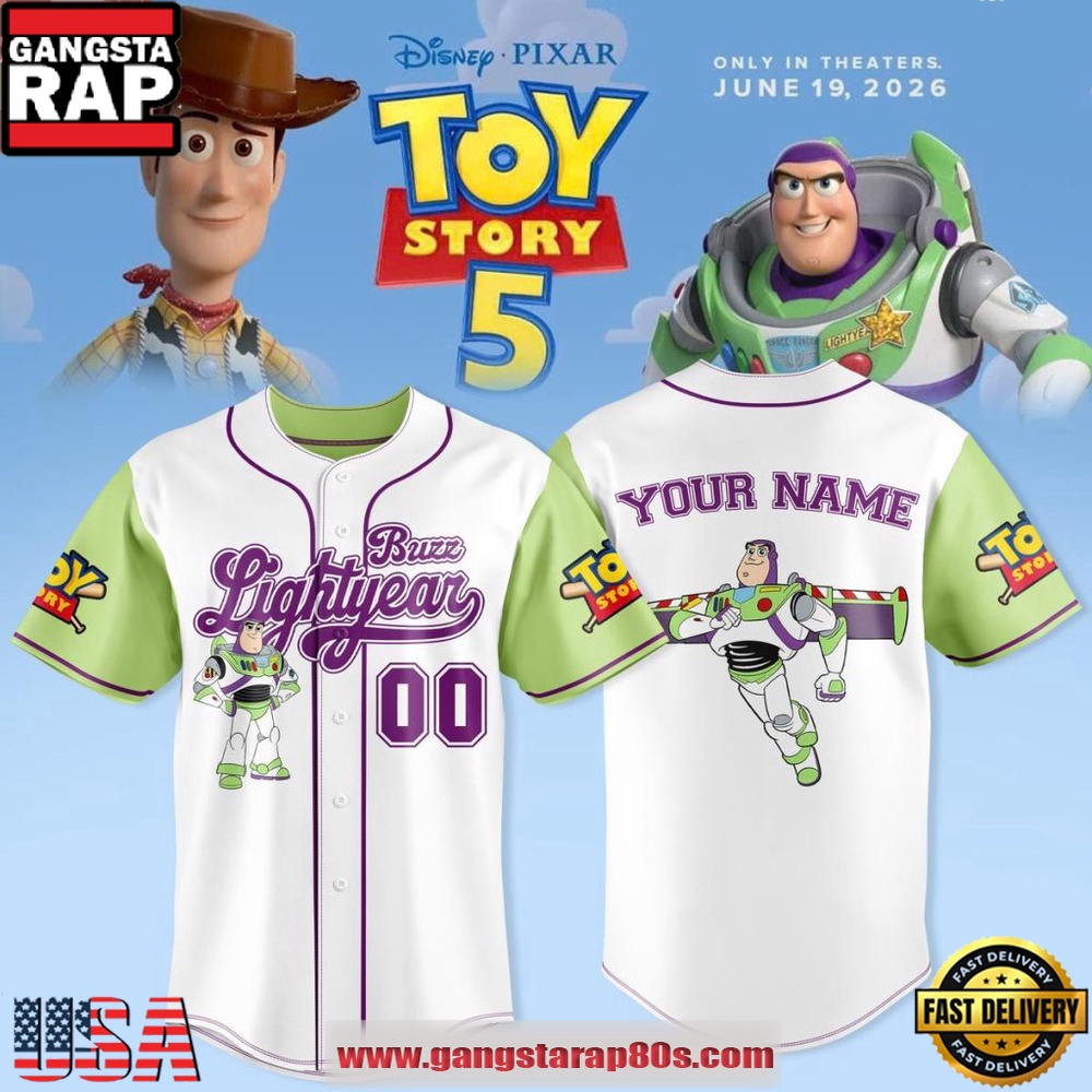 Toy Story 5 The Movies 2026 Buzz Lightyear Custom Baseball Jersey Toy Story 5 The Movies 2026 Buzz Lightyear Custom Baseball Jersey