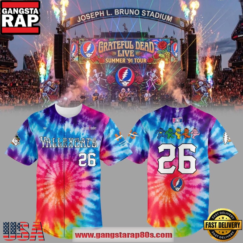 Tri City ValleyCats x Grateful Dead Night 2026 Summer Tour Custom Baseball Jersey