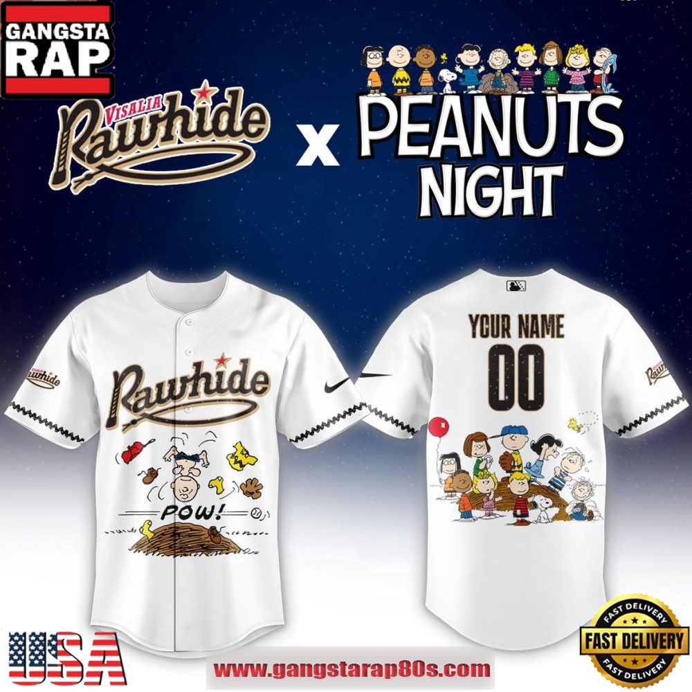 Visalia Rawhide x Peanuts Night 2026 Custom Baseball Jersey