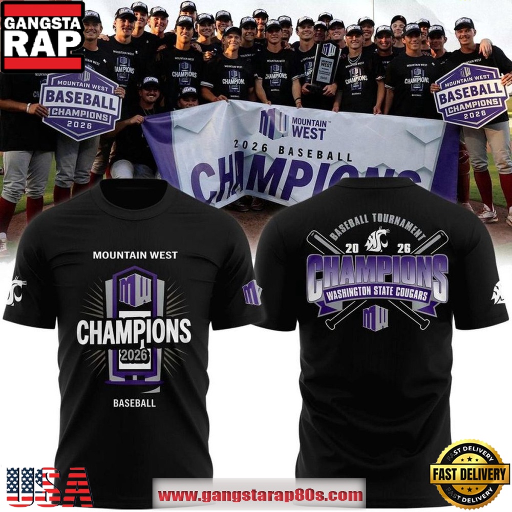 Washington State Cougars 2026 Mountain West Baseball Champions Unisex T-Shirt Washington State Cougars 2026 Mountain West Baseball Champions Unisex T-Shirt