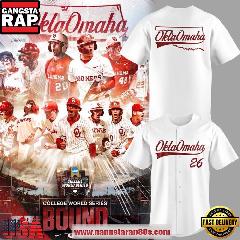 2026 Oklahoma Sooners Baseball College World Series OklaOmaha Baseball Jersey 2026 Oklahoma Sooners Baseball College World Series OklaOmaha Baseball Jersey